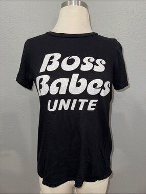 Boss Babes Unite Slim Black Graphic Tee